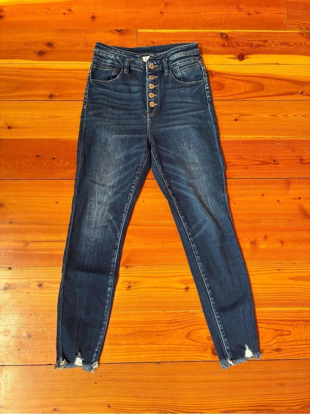 KanCan Dark Indigo High-Rise Skinny Jeans with Button-Fly